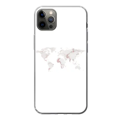 Produktbild von MuchoWow® Handyhülle Schutzhülle Hülle für iPhone 12 Pro Max Weltkarte - Marmor - Karte Silikon Softcase Handy Hülle - Hartschale