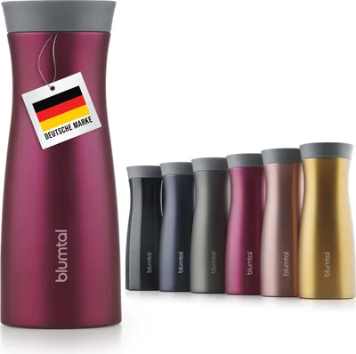 Immagine prodotto di Tazza termica Blumtal - tazza da caffè a prova di perdite, per alimenti, senza BPA, mantiene il calore per 6 ore, pratica chiusura Quick Press, apertura per bere a 360°, disponibile in 6 colori - Rosa