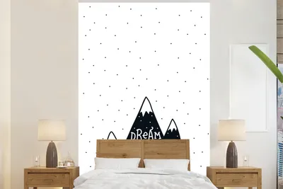 Produktbild von MuchoWow® Fototapete für Wohnzimmer oder Schlafzimmer Wandtapete Vinyl Motivtapete Zitat - Kind - Träume - Jungen - Mädchen - Baby - Kind - 170x260 cm - Kindertapete - Wohnzimmertapete