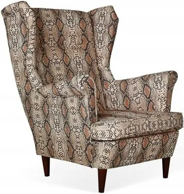 Produktbild von Family Meble Ohrensessel Print Relaxsessel Skandinavisch Bequemer Sessel Loungesessel Fernsehsessel Für Wohnzimmer Schlafzimmer Büro (ANACONDA)