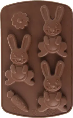 Produktbild von Orion Silikonform Form für Kekse und Pralinen Backform Pralinenform braun Osterhase SILLINIE
