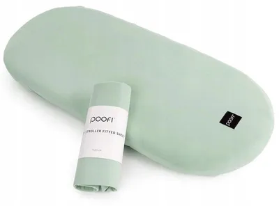 Produktbild von Poofi Spannbettlaken Kinderwagen Salbeigrün Baumwolle