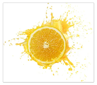Produktbild von Spritzschutz Herdabdeckplatte Schneidebrett aus Glas Orangenspritzer 1-Teilig (60x52cm)