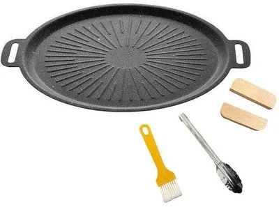 Obrázek produktu pro Přenosný plynový gril, nepřilnavá pánev pro domácí použití, teppanyaki, korejský gril, přenosný, grilovací pánev na solární energii