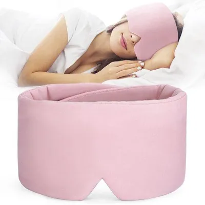Productafbeelding van Zachte slaapmasker, lichtdicht, roze, voor reizen