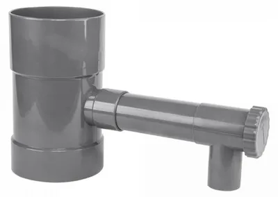 Zdjęcie produktu dla Zbieracz, łapacz wody deszczowej z zaworem, BRADAS 90mm, Szary