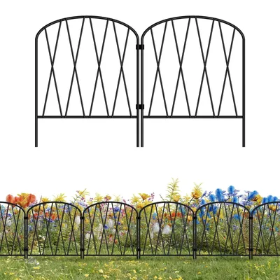 Image de Ensemble de 10 clôtures de jardin en métal décoratives
