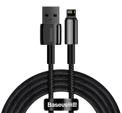 Zdjęcie produktu dla Kabel Baseus Tungsten USB-A - Lightning 2,0 m 2,4 A czarny
