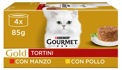 Productafbeelding van Purina Gourmet Gold, Tortini, natvoer voor katten met rundvlees en kip, 48 bakjes