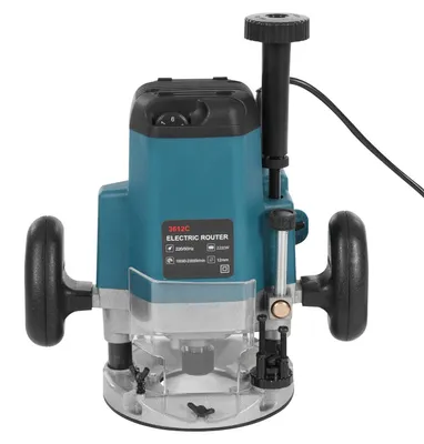 Produktbild von Holzfräse - Elektrische Oberfräse/Kantenfräse - 2200W 220V - 6 stufenlose Geschwindigkeiten 10000–23000U/min - 15 Fräser - Netzbetriebener Kupfer-Kohlebürstenmotor - Blau