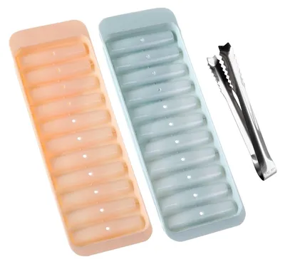Eiswürfelformen-Set, 2er-Pack + Edelstahl-Eisclip, 23,5 cm