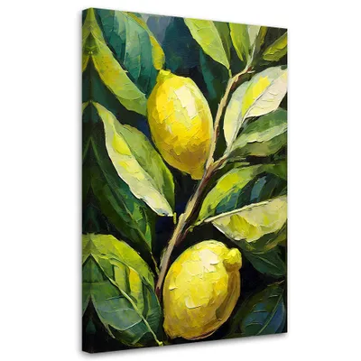 Obrázek produktu pro Feeby plátno obraz nástěnná malba citrony akryl ručně malované 40x60 cm plátno obrazy nástěnné malby nástěnné dekorace design obývací pokoj ložnice chodba kancelář kuchyně