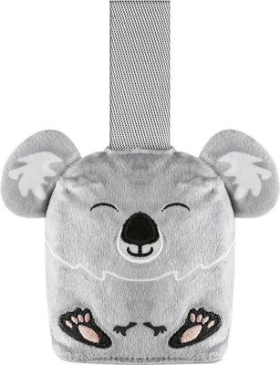 A plush toy koala with a hanging loop.
