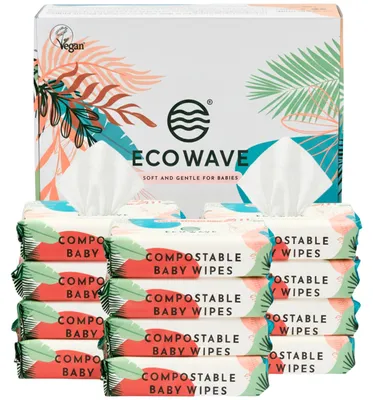 Image de Omgoods - Lingettes pour bébé en bambou, éco-responsables - 100% biodégradables et hypoallergéniques