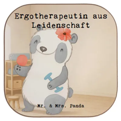 Produktbild von Mr. & Mrs. Panda Untersetzer für Gläser Ergotherapeutin Leidenschaft Design - Weiß - Geschenk, Flaschenuntersetzer, Witzig, Tassenuntersetzer, Coaster, Ausbildung, Tasse