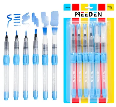 Aquarellpinsel-Set, 6 Stück, Reise-Wasserpinsel, Nylon