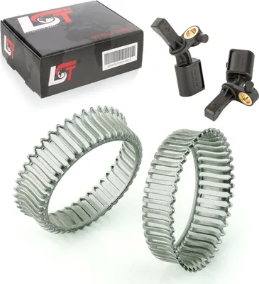 Produktbild von 2x ABS-Sensor und ABS-Ring Set Hinterachse 43 Zähne für SEAT CORDOBA 6L