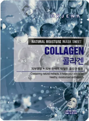 Image de ORJENA Natural Moisture Mask Sheet Collagen, 23 ml - Masque en feuille rajeunissant au collagène