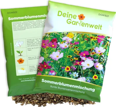 Produktbild von Sommerblumenmischung - 100 g Samen für Sommerblumenwiese - Saatgut für bunte Blumenwiese