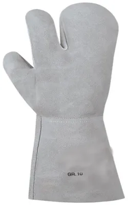 Produktbild von 12 Paar Schweißerhandschuhe 3-Finger Gr. 10 XL Schutzhandschuhe Rind-Leder