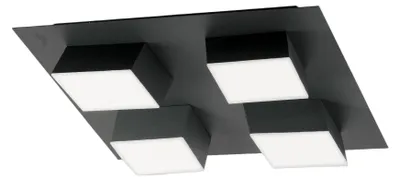 Produktbild von Lucas Square LED-Deckenleuchte 48W 4160lm 3000K Anthrazit - Metall- und Methacrylat-Gehäuse, dimmbar mit Phasenanschnitt, modernes Design IP20