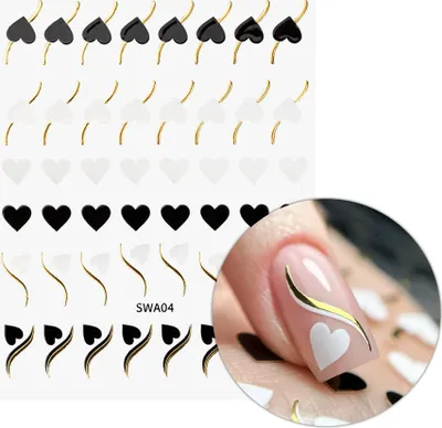 Produktbild von Selbstklebende Nagelsticker Herzen SWA04