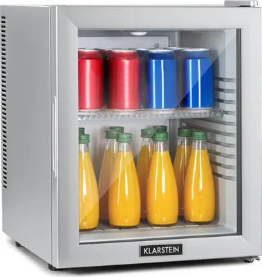 Produktbild von Klarstein Kühlschrank, Mini Kühlschrank mit Glastüre, Mini-Kühlschrank für Getränke, Snacks & Kosmetik, Kühlschrank Klein & Leise, Verstellbare Ablagen, Kleiner Skincare Kühlschrank 12-18°C, 32L