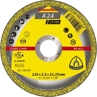 Obrázok produktu pre Rezný kotúč do uhlovej brúsky, priemer 125mm, kovy univerzálne