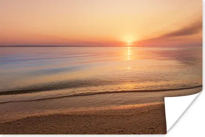 Produktbild von MuchoWow® Poster Strand - Meer - Rosa - Sonnenuntergang 180x120 cm - Fotoplakat