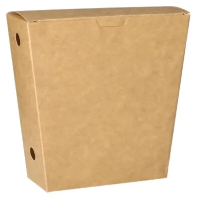 Produktbild von Pommes-Frites-Schütte, Pappe "pure" 4,3 cm x 14,5 cm x 11 cm braun mit Klappdeckel