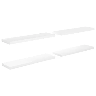 Image de Étagère murale flottante 4 pcs Blanc brillant 90x23,5x3,8cm MDF