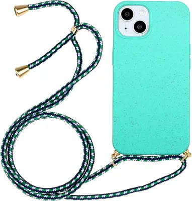 Produktbild von Hülle für Apple iPhone 14 Plus Handyhülle Silikon Case Kette Cover Band Grün