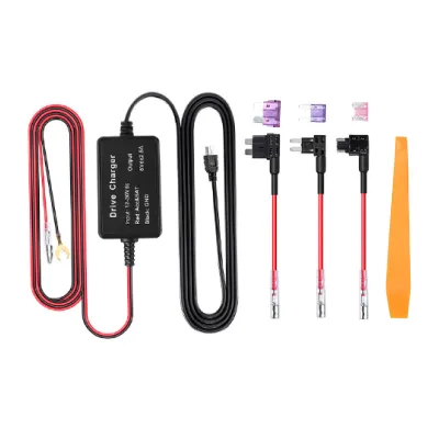 Image de Kit Dashcam Hardwire Adaptateur MINI-USB Haute sécurité 12 V-30 V à 5 V Largement  pour caméra miroir Navigateur GPS Détecteur de radars