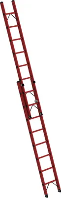 Produktbild von Günzburger Steigtechnik Sprossen-Schiebeleiter 2tlg. GFK mit Standard-Traverse 2 x 8 Sprossen - 036608