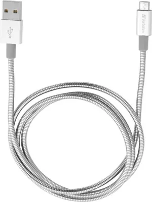 Produktbild von Verbatim Mikro-USB Sync- und Ladekabel 100 cm Silber, 1 m, USB A, Micro-USB A, Männlich/Männlich, Silber