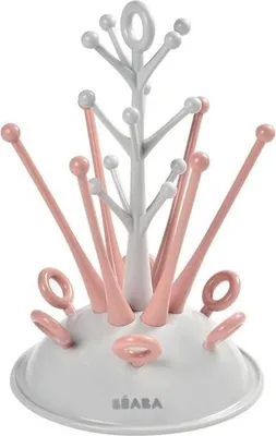 Image de Égoutte-Biberons Arbre Béaba, Jusqu'à 6 Biberons, Système de Retenue d'Eau, Rose
