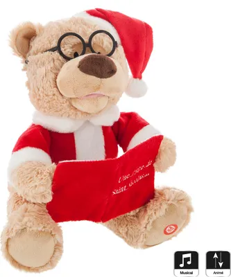 Zdjęcie produktu dla Interaktywny miś w stroju mikołaja, 27 cm