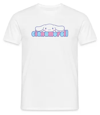 Produktbild von Spreadshirt Cinnamoroll Guckt Über Schriftzug Männer T-Shirt, 4XL, Weiß