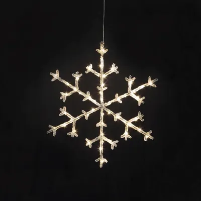Produktbild von LED-Acryl-Schneeflocke 'Icy Star' - 50 warmweiße LED - H: 45cm - schwarz/klar - inkl. Trafo