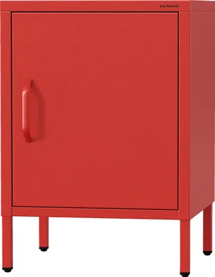 Produktbild von Jan Nowak Nachttisch MIA Nachtschrank Metallschrank Stahlschrank mit einer Tür Schlafzimmer Kinderzimmer , 42,4 x 59,5 x 40 cm, Rot