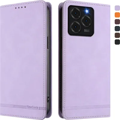 Obrázek produktu pro Pouzdro pro Ulefone Note 20 Pro, retroPolyuretankožené flip pouzdro s stojánkem a přihrádkami na karty Fialový