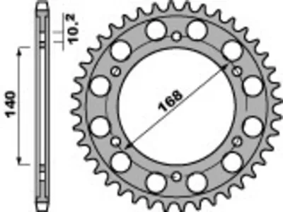 Immagine prodotto di Pignone posteriore in acciaio standard PBR 4613 - 525