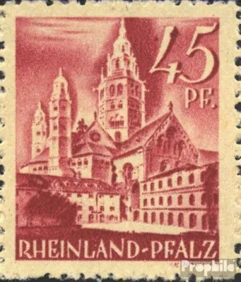 Produktbild von Briefmarken Franz. Zone-Rheinland Pfalz 1947 Mi 10I, eingedellte 4 und Punkt (Feld 81) postfrisch Freimarke