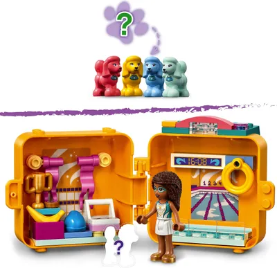 Produktbild von LEGO 41671 Friends Andreas Schwimmstar-Würfel, Kinderspielzeug, Spielzeug ab 6 Jahre mit Mini Puppe, Geschenk für Mädchen und Jungen