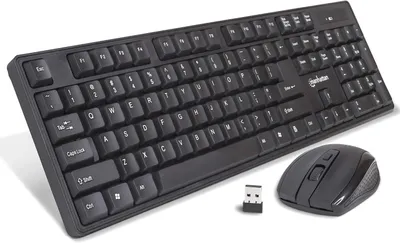 Produktbild von Manhattan 178990, Volle Größe (100%), Kabellos, RF Wireless, Schwarz, Maus enthalten