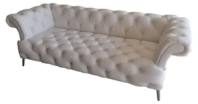 Immagine prodotto di Divano Chesterfield a 3 posti divano in Pelle finta divano in pelle bianca