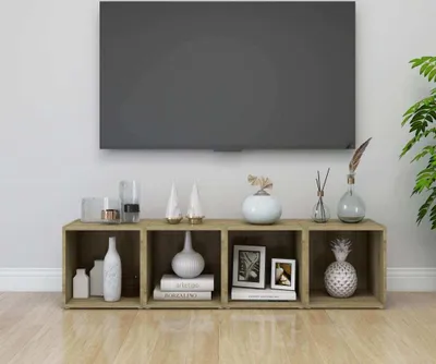 Produktbild von vidaXL TV-Schränke 4 Stk. Sonoma-Eiche 37x35x37 cm Holzwerkstoff