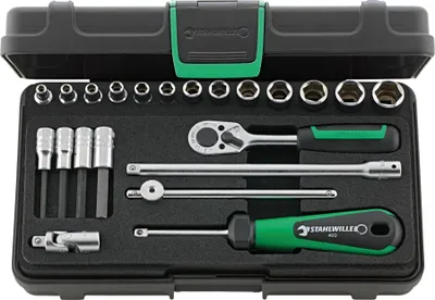 Produktbild von STAHLWILLE 96011113, Steckschlüssel-Satz, 22 Kopf/Köpfe, 230 mm, 130 mm, 896 g
