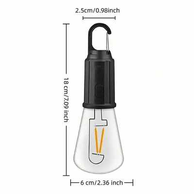 Produktbild von Tragbare LED-Campinglaterne, mit Aufh?ngehaken, USB-C-aufladbar, 3 Helligkeitsstufen, wasserabweisend fš¹r Notf?lle, Zelt, Wandern, Stromausfall
