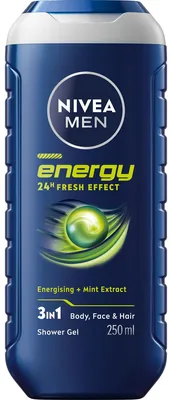 Produktbild von NIVEA MEN Energy 3-in-1 Duschgel für Männer - für Gesicht, Körper und Haar, 250 ml
